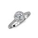 4 - Vida Signature 1.20 ctw IGI Certified Lab Grown Diamond Round (6.50 mm) & Natural Diamond Round (1.10 mm) Halo Engagement Ring 