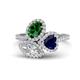 1 - Sienna 3.28 ctw Multi Shape Oval Created Emerald, Heart Peridot & Marquise Lab Grown Diamond Three Stone Engagement Ring 