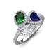 2 - Sienna 3.28 ctw Multi Shape Oval Created Emerald, Heart Peridot & Marquise Lab Grown Diamond Three Stone Engagement Ring 