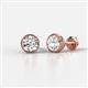 Caryl GIA Certified Natural Round Diamond 1.50 ctw (SI/G) Euro Bezel Set Solitaire Stud Earrings 