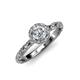 4 - Allene Signature 1.54 ctw IGI Certified Lab Grown Diamond Round (6.50 mm) & Natural Diamond Round (1.20 mm) Halo Engagement Ring 