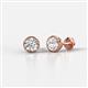 Caryl GIA Certified Natural Round Diamond 1.00 ctw (SI/G) Euro Bezel Set Solitaire Stud Earrings 