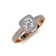 4 - Amias Signature 1.70 ctw IGI Certified Lab Grown Diamond Round (6.50 mm) & Natural Diamond Round (1.20 mm) Halo Engagement Ring 