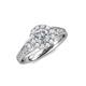 4 - Kallista Signature 1.54 ctw IGI Certified Lab Grown Diamond Round (5.00 mm) & Natural Diamond Round (2.20 mm) Halo Engagement Ring 