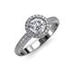 4 - Ivanka Signature 1.90 ctw IGI Certified Lab Grown Diamond Round (6.50 mm) & Natural Diamond Round (1.30 mm) Halo Engagement Ring 