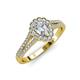 3 - Raisa Desire 1.35 ctw IGI Certified Lab Grown Diamond Pear Cut (7x5 mm) & Natural Diamond Round (1.40 mm) Halo Engagement Ring 
