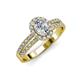 3 - Amaya Desire 1.43 ctw IGI Certified Lab Grown Diamond Oval Cut (7x5 mm) & Natural Diamond Round (1.50 mm) Halo Engagement Ring 