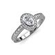 3 - Annabel Desire 0.83 ctw IGI Certified Lab Grown Diamond Oval Cut (6x4 mm) & Natural Diamond Round (1.50 mm) Halo Engagement Ring 