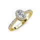 4 - Verna Desire 1.18 ctw IGI Certified Lab Grown Diamond Oval Cut (7x5 mm) & Natural Diamond Round (1.40 mm) Halo Engagement Ring 