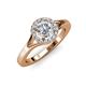 4 - Lyneth Desire 1.16 ctw IGI Certified Lab Grown Diamond Round (6.50 mm) & Natural Diamond Round (1.30 mm) Halo Engagement Ring 