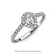 3 - Arella Desire 0.79 ctw IGI Certified Lab Grown Diamond Pear Cut (6x4 mm) & Natural Diamond Round (1.50 mm) Halo Engagement Ring 