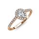 3 - Arella Desire 1.17 ctw IGI Certified Lab Grown Diamond Pear Cut (7x5 mm) & Natural Diamond Round (1.50 mm) Halo Engagement Ring 