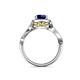5 - Amy Desire 1.40 ctw Blue Sapphire Round (6.00 mm) & Natural Diamond Round (1.10 mm) Swirl Halo Engagement Ring 