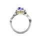 5 - Amy Desire 1.17 ctw Tanzanite Round (6.50 mm) & Natural Diamond Round (1.10 mm) Swirl Halo Engagement Ring 