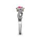 6 - Amy Desire 1.12 ctw Pink Tourmaline Round (6.50 mm) & Natural Diamond Round (1.10 mm) Swirl Halo Engagement Ring 