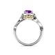 5 - Amy Desire 1.12 ctw Amethyst Round (6.50 mm) & Natural Diamond Round (1.10 mm) Swirl Halo Engagement Ring 