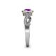 6 - Amy Desire 1.12 ctw Amethyst Round (6.50 mm) & Natural Diamond Round (1.10 mm) Swirl Halo Engagement Ring 