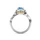 5 - Amy Desire 1.20 ctw Blue Topaz Round (6.50 mm) & Natural Diamond Round (1.10 mm) Swirl Halo Engagement Ring 