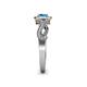 6 - Amy Desire 1.20 ctw Blue Topaz Round (6.50 mm) & Natural Diamond Round (1.10 mm) Swirl Halo Engagement Ring 