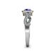 6 - Amy Desire 1.05 ctw Iolite Round (6.50 mm) & Natural Diamond Round (1.10 mm) Swirl Halo Engagement Ring 