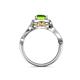 5 - Amy Desire 1.35 ctw Peridot Round (6.50 mm) & Natural Diamond Round (1.10 mm) Swirl Halo Engagement Ring 