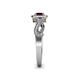 6 - Amy Desire 1.30 ctw Red Garnet Round (6.50 mm) & Natural Diamond Round (1.10 mm) Swirl Halo Engagement Ring 