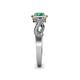 6 - Amy Desire 1.05 ctw Emerald Round (6.00 mm) & Natural Diamond Round (1.10 mm) Swirl Halo Engagement Ring 