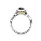 5 - Amy Desire 1.25 ctw Black Diamond Round (6.00 mm) & Natural Diamond Round (1.10 mm) Swirl Halo Engagement Ring 