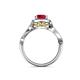 5 - Amy Desire 1.20 ctw Ruby Round (6.00 mm) & Natural Diamond Round (1.10 mm) Swirl Halo Engagement Ring 