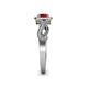 6 - Amy Desire 1.20 ctw Ruby Round (6.00 mm) & Natural Diamond Round (1.10 mm) Swirl Halo Engagement Ring 