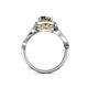 5 - Amy Desire 1.25 ctw Smoky Quartz Round (6.50 mm) & Natural Diamond Round (1.10 mm) Swirl Halo Engagement Ring 