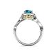 5 - Amy Desire 1.20 ctw London Blue Topaz Round (6.50 mm) & Natural Diamond Round (1.10 mm) Swirl Halo Engagement Ring 