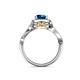 5 - Amy Desire 1.25 ctw Blue Diamond Round (6.50 mm) & Natural Diamond Round (1.10 mm) Swirl Halo Engagement Ring 