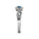 6 - Amy Desire 1.25 ctw Blue Diamond Round (6.50 mm) & Natural Diamond Round (1.10 mm) Swirl Halo Engagement Ring 