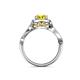 5 - Amy Desire 1.25 ctw Yellow Diamond Round (6.50 mm) & Natural Diamond Round (1.10 mm) Swirl Halo Engagement Ring 