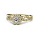 1 - Susan Prima 0.72 ctw Lab Grown Diamond Oval Cut (5x3 mm) & Natural Diamond Round (1.40 mm) Halo Engagement Ring 