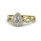 1 - Susan Prima 0.90 ctw IGI Certified Lab Grown Diamond Pear Shape (6x4 mm) & Natural Diamond Round (1.40 mm) Halo Engagement Ring 