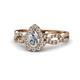1 - Susan Prima 0.90 ctw IGI Certified Lab Grown Diamond Pear Shape (6x4 mm) & Natural Diamond Round (1.40 mm) Halo Engagement Ring 