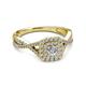 3 - Maisie Prima 0.51 ctw Natural Diamond Round (3.80 mm) Halo Engagement Ring 
