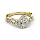 5 - Susan Prima 0.90 ctw IGI Certified Lab Grown Diamond Pear Shape (6x4 mm) & Natural Diamond Round (1.40 mm) Halo Engagement Ring 