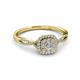 2 - Yesenia Prima 0.74 ctw Lab Grown Diamond Round (3.30 mm) & Natural Diamond Round (1.30 mm) Halo Engagement Ring 