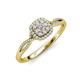 3 - Yesenia Prima 0.74 ctw Lab Grown Diamond Round (3.30 mm) & Natural Diamond Round (1.30 mm) Halo Engagement Ring 