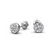 5 - Caryl GIA Certified Natural Round Diamond 1.00 ctw (SI/H) Euro Bezel Set Solitaire Stud Earrings 