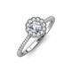 3 - Caline Desire 1.24 ctw IGI Certified Lab Grown Diamond Round (5.80 mm) & Natural Diamond Round (1.60 mm) Halo Engagement Ring 