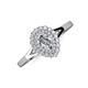 3 - Kristen Rainbow 1.12 ctw IGI Certified Lab Grown Diamond Pear Cut (7x5 mm) & Natural Diamond Round (1.30 mm) Halo Engagement Ring 