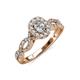 5 - Susan Prima 0.72 ctw Lab Grown Diamond Oval Cut (5x3 mm) & Natural Diamond Round (1.40 mm) Halo Engagement Ring 