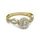 4 - Susan Prima 0.72 ctw Lab Grown Diamond Oval Cut (5x3 mm) & Natural Diamond Round (1.40 mm) Halo Engagement Ring 