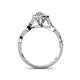 7 - Susan Prima 0.90 ctw IGI Certified Lab Grown Diamond Pear Shape (6x4 mm) & Natural Diamond Round (1.40 mm) Halo Engagement Ring 