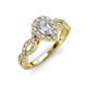 6 - Susan Prima 0.90 ctw IGI Certified Lab Grown Diamond Pear Shape (6x4 mm) & Natural Diamond Round (1.40 mm) Halo Engagement Ring 