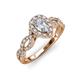 6 - Susan Prima 0.90 ctw IGI Certified Lab Grown Diamond Pear Shape (6x4 mm) & Natural Diamond Round (1.40 mm) Halo Engagement Ring 